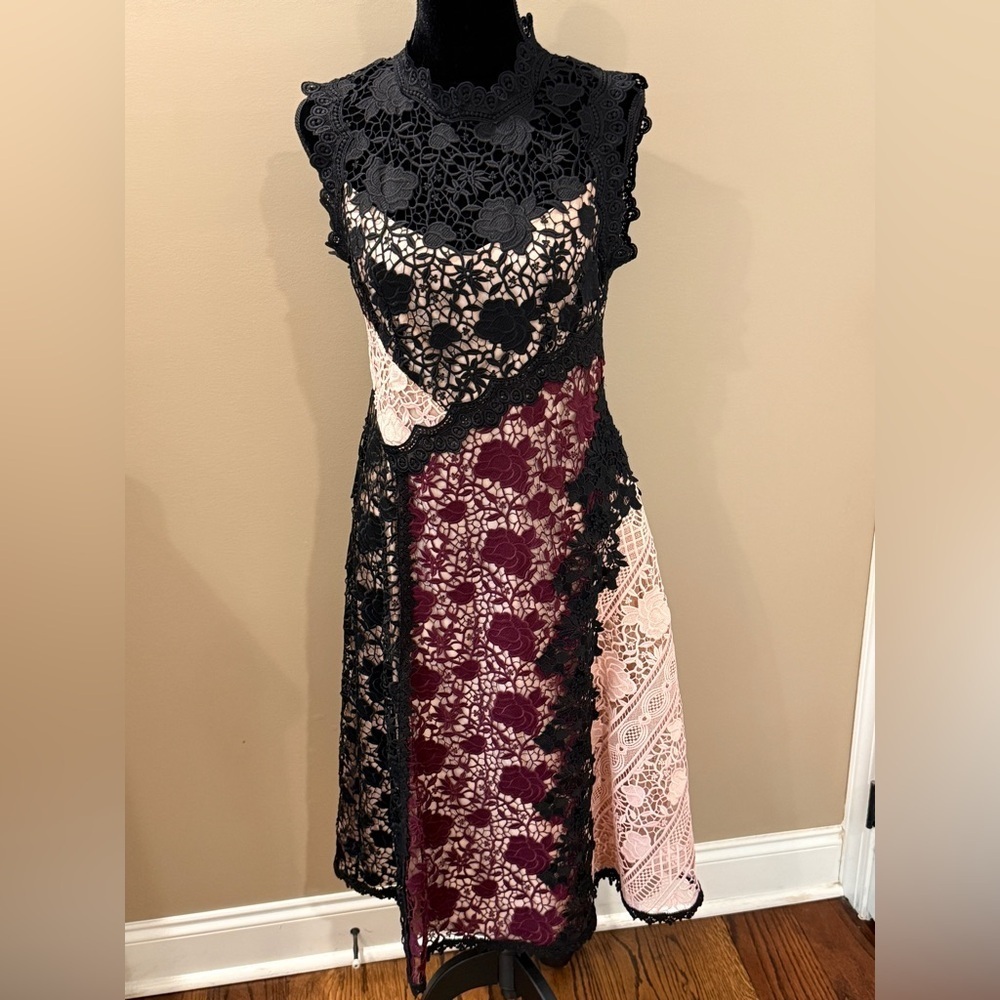 Women’s NANETTE LEPORE Opera fit and flare lace midi dress- Size 6 - Picture 7 of 13